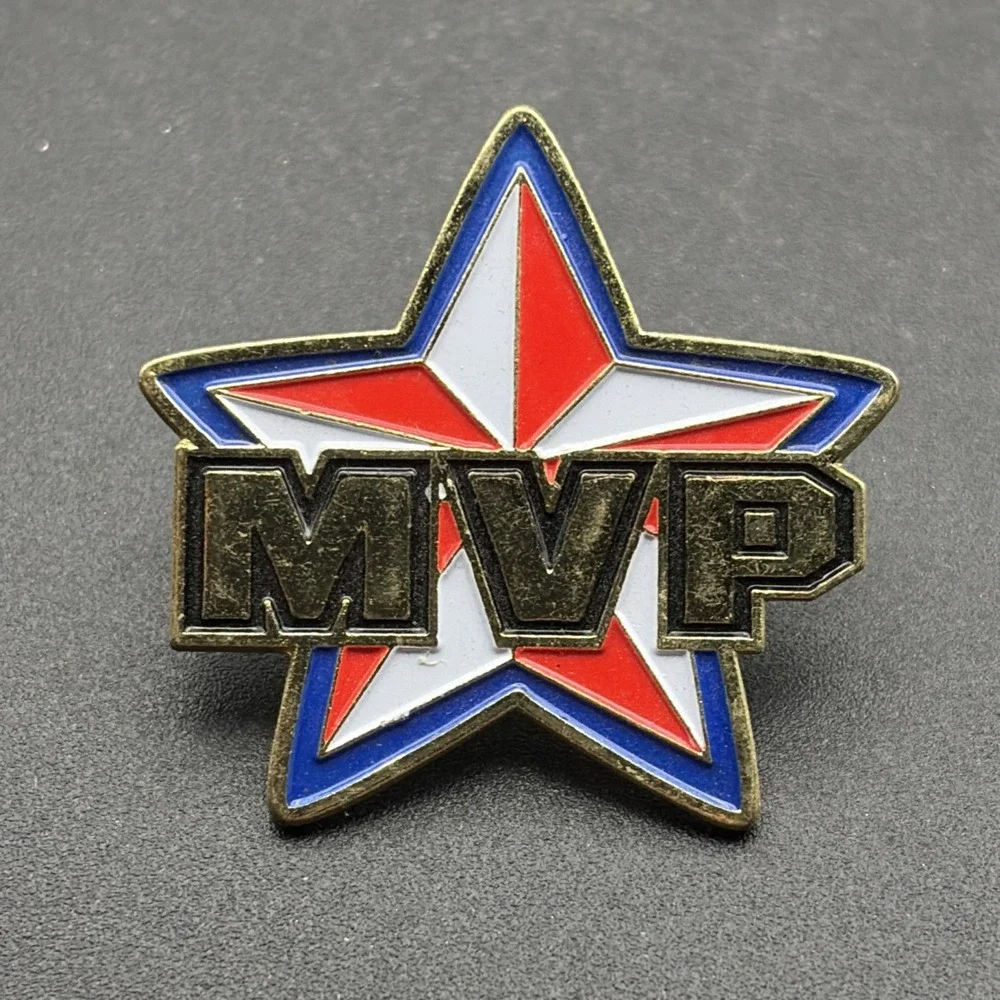 MVP Most Valuable Player Red White‎ Star Lapel Hat Pin
